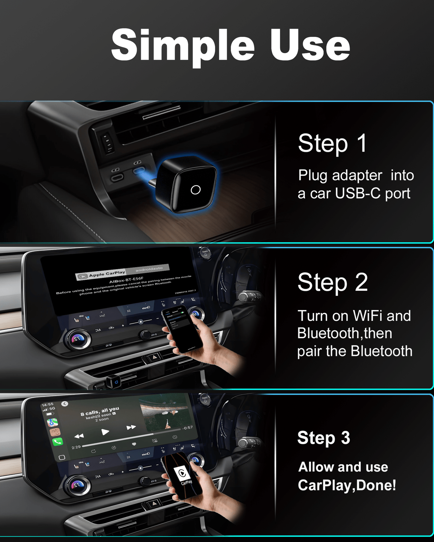 ONINCE Mini Apple Carplay Adapter - ONINCE