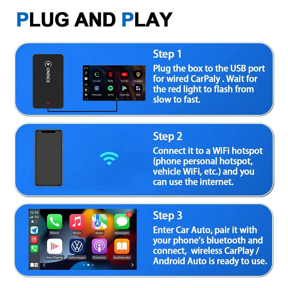 Wireless CarPlay Adapter with Netflix - ONINCE