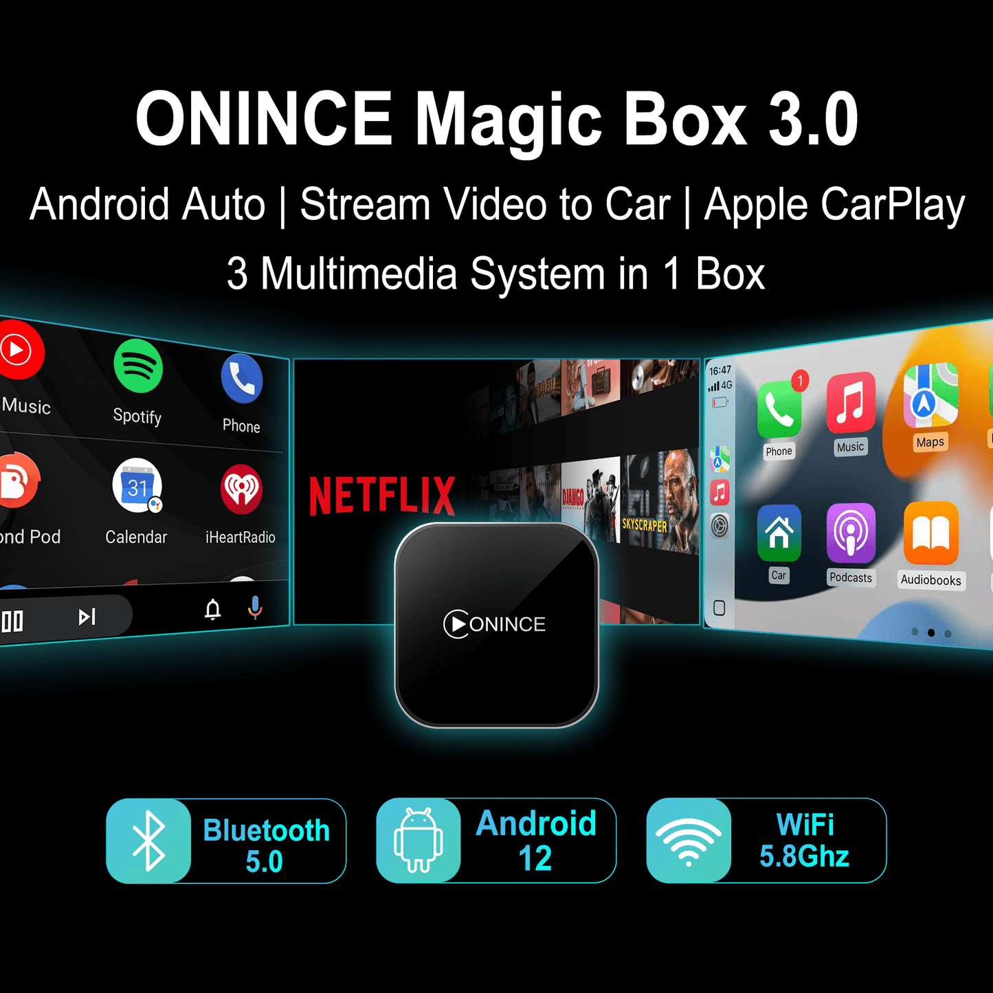 CarPlay AI Box 2025 Upgrade – Magic Box 3.0 for OEM Wired CarPlay Cars - ONINCE
