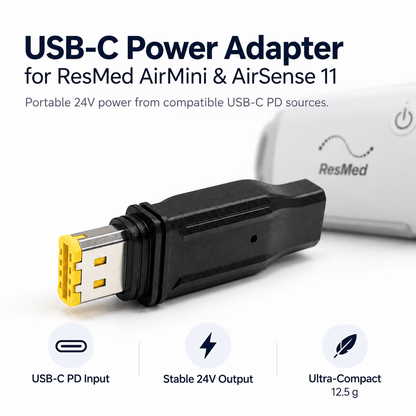 USB-C Power Adapter for ResMed AirMini & AirSense 11 – Cable-Free - ONINCE