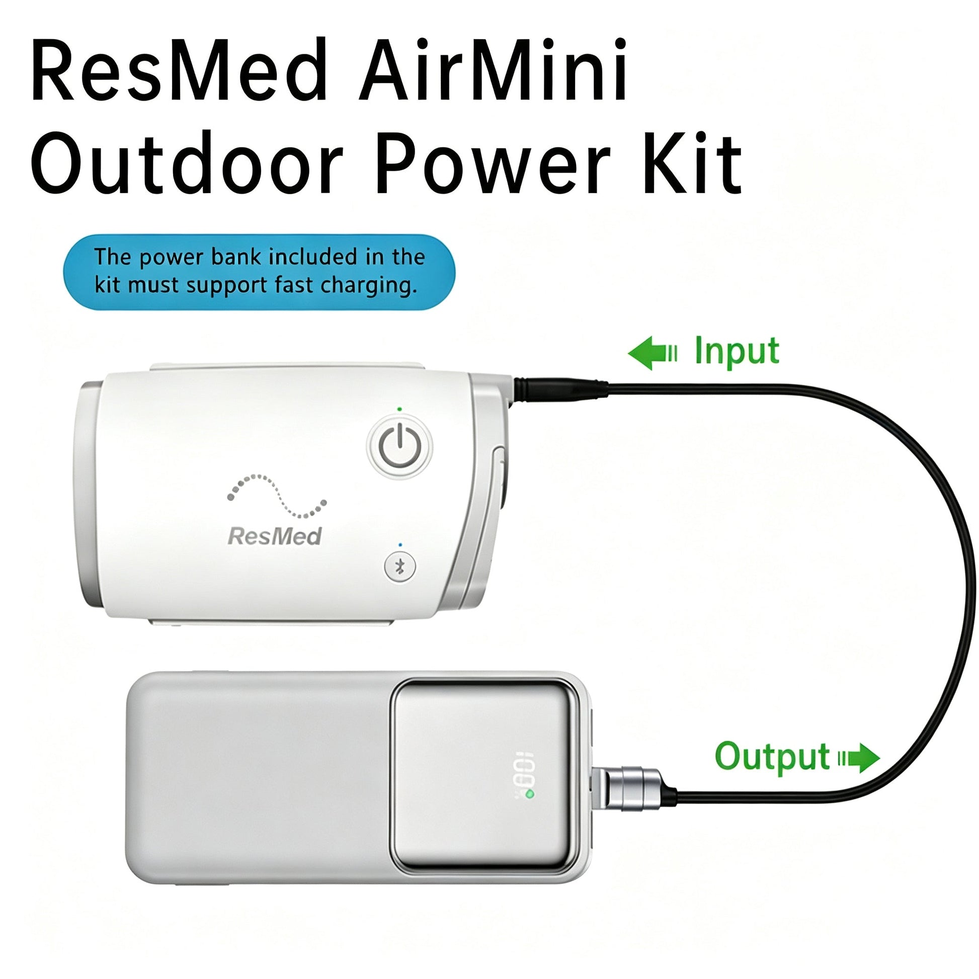 USB-C Power Cord for ResMed AirMini – Use with Power Banks & Car Chargers - ONINCE