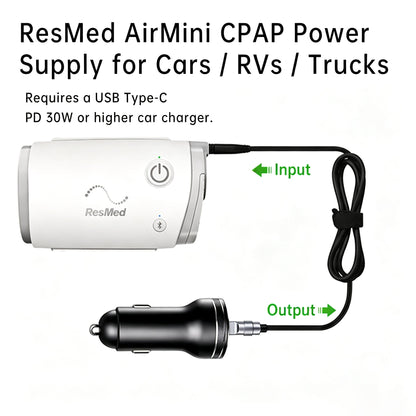 USB-C Power Cord for ResMed AirMini – Use with Power Banks & Car Chargers - ONINCE