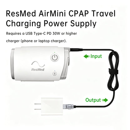 USB-C Power Cord for ResMed AirMini – Use with Power Banks & Car Chargers - ONINCE